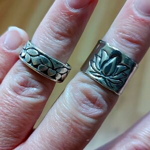 Set of 2 Sterling Silver Rings. Both Size 7